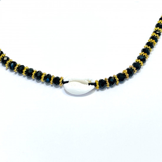 Mayorista de bisuteria de calidad, pulsera de conchas de strass negro
