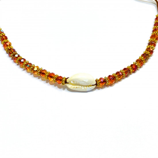 Mayorista de bisuteria de calidad, pulsera de conchas de strass naranja