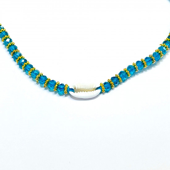 Grossiste bijoux fantaisies de qualité, bracelet coquillage strass turquoise