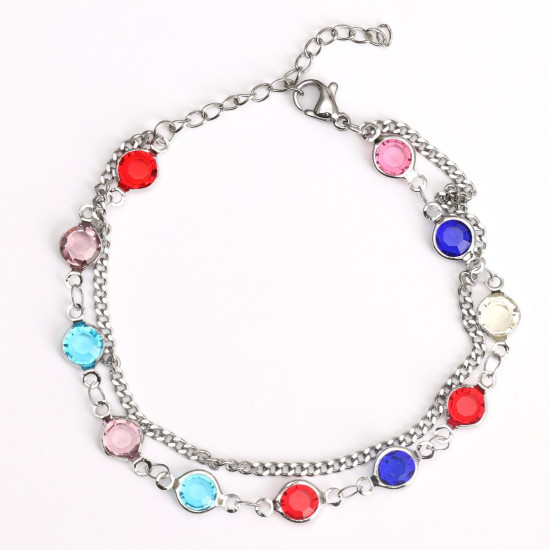 Mayorista de joyas de acero inoxidable para minoristas, Pulsera plateada stass de colores