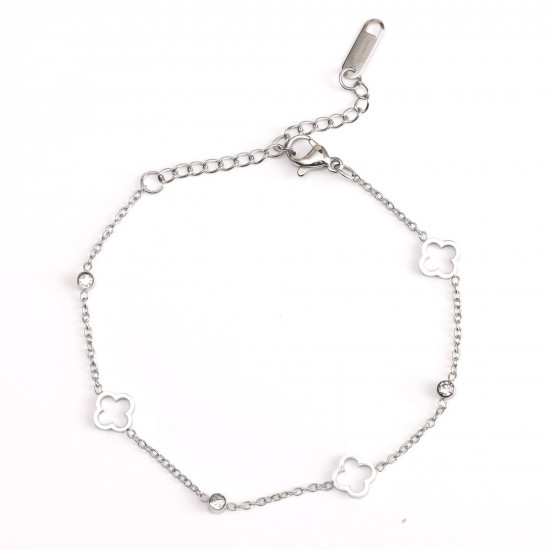Großhändler Edelstahlschmuck für Wiederverkäufer, Silbernes Blumenarmband