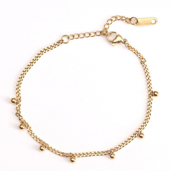 Wholesaler stainless steel jewelry for resellers, Fine gold bracelet with small beads