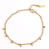 Bracelet acier inoxydable doré fin à petites perles