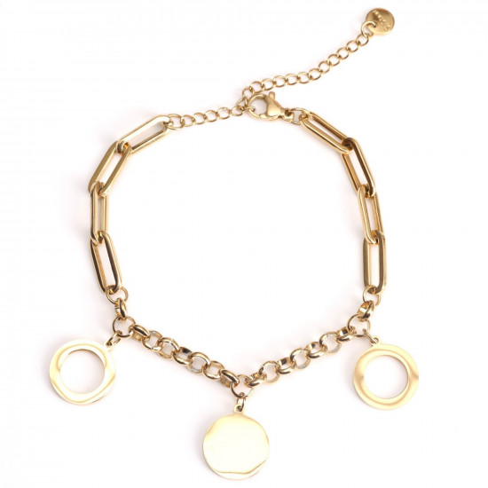 Mayorista de joyas de acero inoxidable para revendedores, Pulsera de oro eslabones grandes