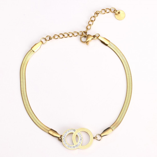 Großhändler Edelstahlschmuck für Wiederverkäufer, Goldenes Armband mit verschlungenen Ringen