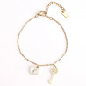 Pulsera de acero inoxidable chapado en oro con forma de corazón