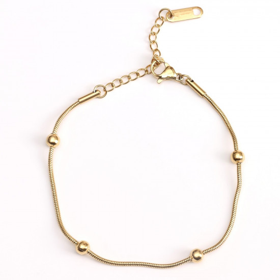 Grossiste bijoux acier inoxydable pour revendeurs, Bracelet doré perles