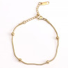 Gold-plated stainless steel bracelet with pearls