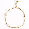 Pulsera de acero inoxidable chapado en oro con perlas