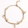 Gold-plated stainless steel bracelet with rhinestone lining