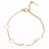 Gold-plated stainless steel bracelet with hearts and feather