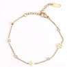 Gold-plated stainless steel rosette bracelet