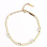 Bracciale in acciaio inossidabile placcato oro con strass