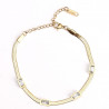 Gold-plated stainless steel bracelet with rhinestones