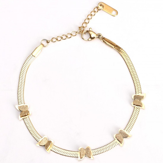 Großhändler Edelstahlschmuck für Wiederverkäufer, Goldenes Armband Goldene Schmetterlinge
