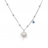 Collier acier inoxydable argenté œil strass