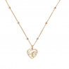 Heart moon and sun necklace in gold-plated stainless steel