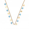 Collier acier inoxydable doré papillons bleu