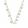 Gold-plated stainless steel necklace blue butterflies