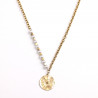 Gold-plated stainless steel necklace with message medallion