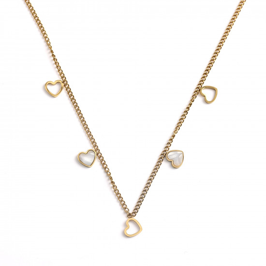 Wholesaler stainless steel jewelry trend, Necklace stainless steel gold small hearts