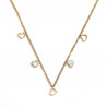 Small hearts necklace, gold-plated stainless steel