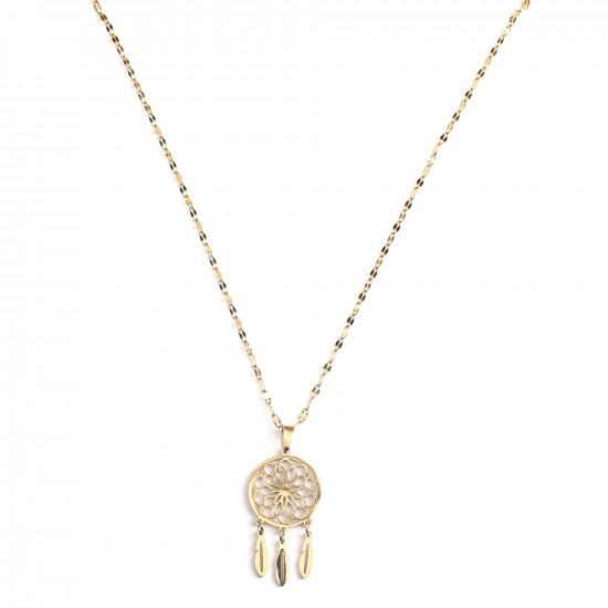 Wholesaler stainless steel jewelry, Necklace stainless steel gold dream catcher