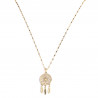 Gold-plated stainless steel dream catcher necklace