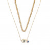 Gold-plated stainless steel necklace with eye