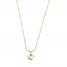 Ray gold stainless steel necklace with turquoise