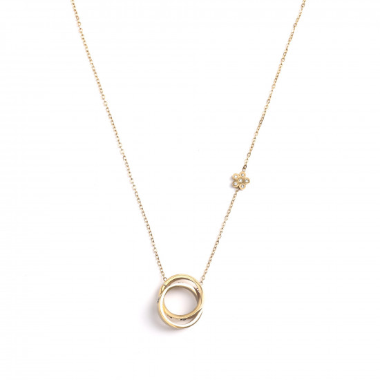 Wholesaler stainless steel jewelry, Necklace stainless steel gold plated intertwined rings