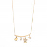 Gold-plated stainless steel necklace Angel, star and heart
