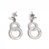 Silver-plated stainless steel earrings with interlocking hoops