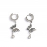 Silver-plated stainless steel butterfly earrings