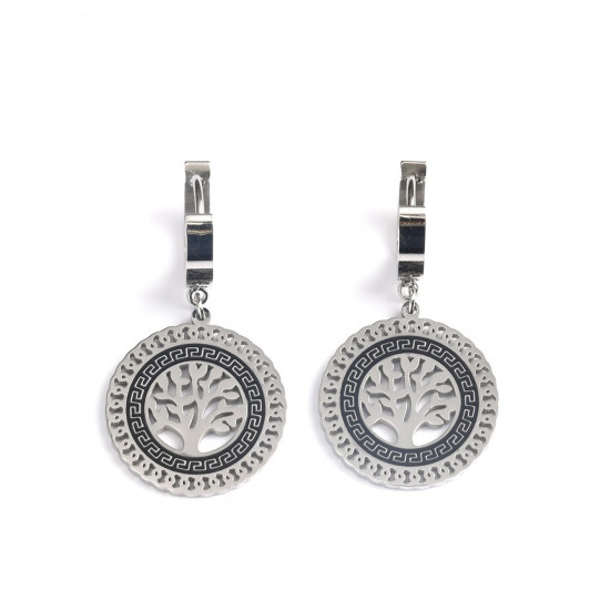 Best wholesale stainless steel jewelry, silver plated stainless steel earrings tree of life