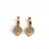 Gold-plated stainless steel double heart earrings