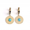 Boucles d'oreilles acier inoxydable doré turquoise