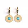 Turquoise gold-plated stainless steel earrings