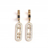 Pendientes de 3 strass de acero inoxidable chapado en oro