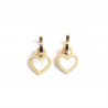 Gold-plated stainless steel earrings white heart
