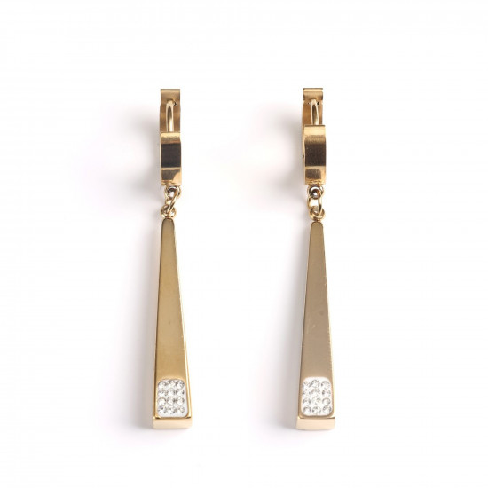 Mejor venta al por mayor de joyas de acero inoxidable, Pendientes de acero inoxidable chapado en oro tallo