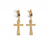 Gold-plated stainless steel cross earrings