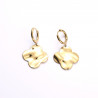 Gold-plated stainless steel clover earrings