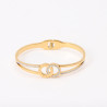 Bracelet acier inoxydable doré jonc anneaux