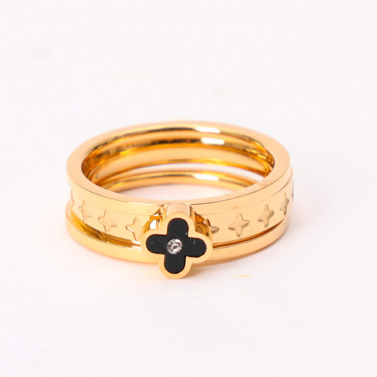 Grossiste bijoux acier inoxydable Marseille, Bague dorée fleur