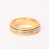 Gold-plated rhinestone stainless steel ring