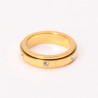 Gold-plated stainless steel ring with rhinestones