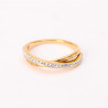 Gold-plated stainless steel rhinestone cross ring
