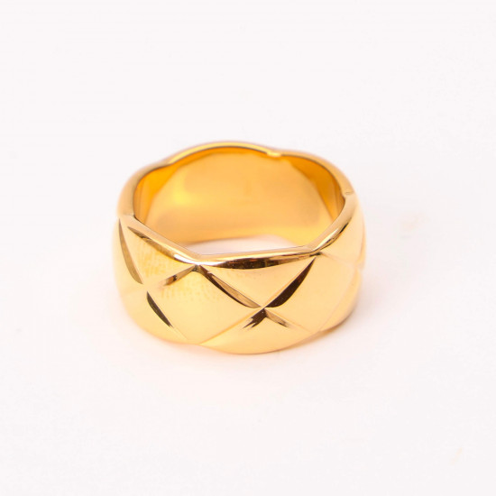 Grossista gioielli acciaio inox Marsiglia, Bague dorée grande
