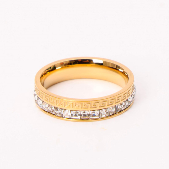 Grossista gioielli in acciaio inox Marsiglia, Bague dorée simple strass
